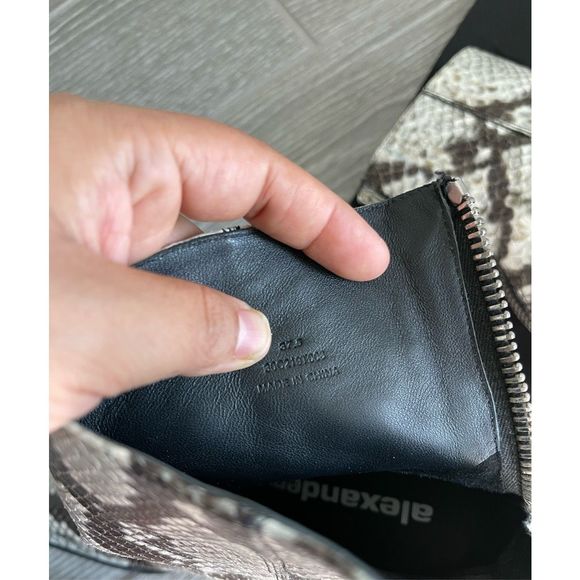 ALEXANDER WANG Women's Parker Snake-Embossed Leather Ankle Boots Size 7.5 - Picture 9 of 11